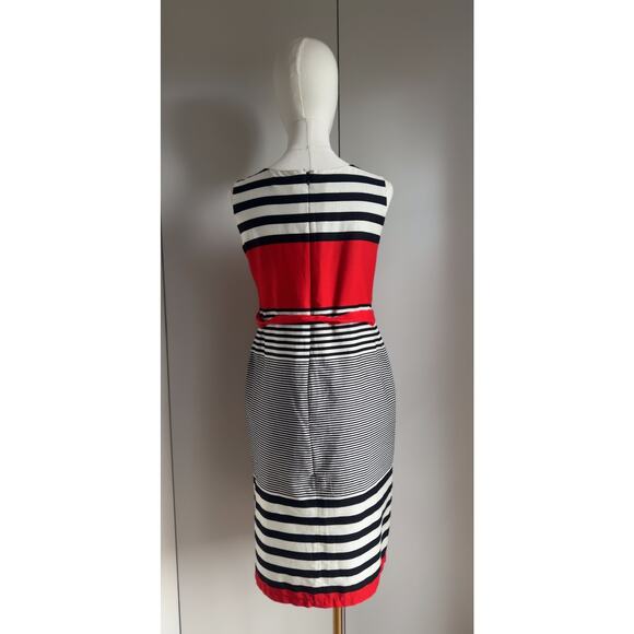 Vintage 80s does 60s Mod Mini Dress Striped Minimalist Black/White Size S/6 - Picture 5 of 11